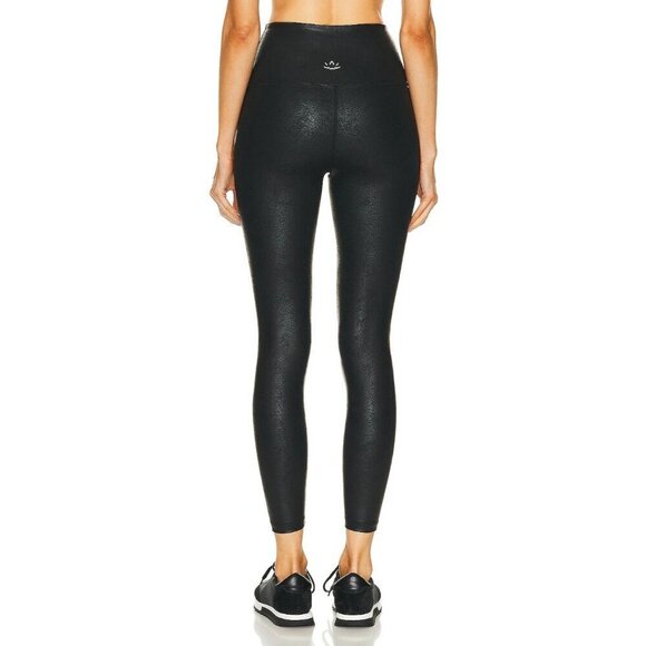 Beyond Yoga Leatherette High Waisted Midi Leggings in Black Leatherette Foil Sm - Picture 2 of 13